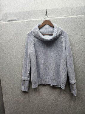 Market & Spruce Gray Cowl Neck Sweater XL Cotton Blend